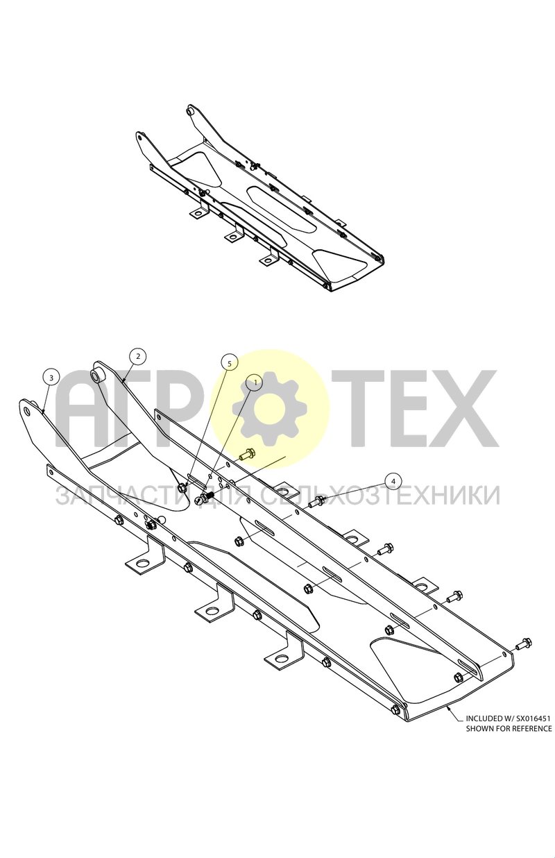 Верхняя петля капота в сборе (SX017433) (№1 на схеме)